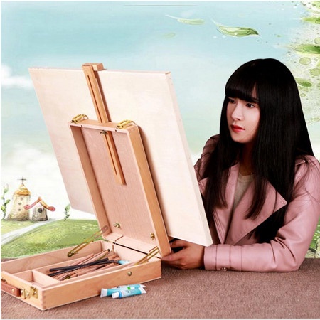 

HOT SALE! Easel Meja Laci + Wooden Board Easel Drawing