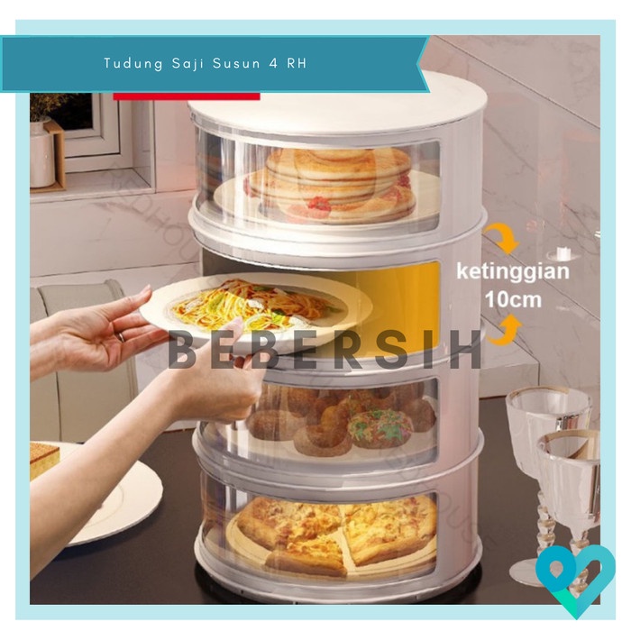 TERLARIS Tudung Saji Susun 4 Redhouse/Rak Susun Makanan