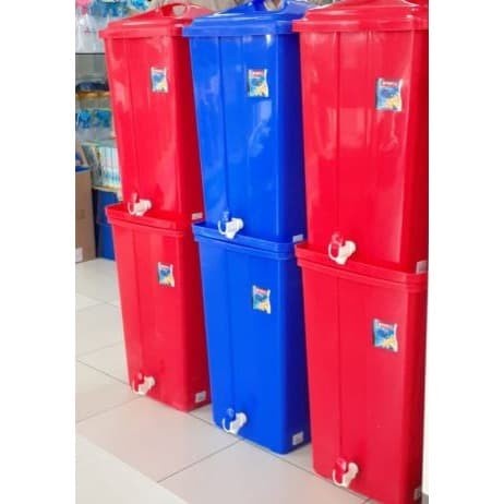 Tong Air 60Lt+Tutup+Kran Ls / Tong Air + Kran Lion S