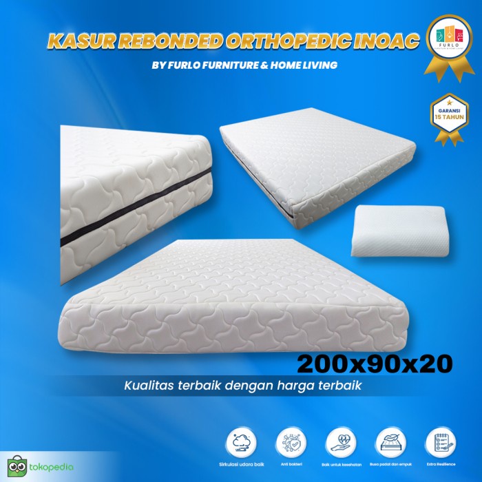 KASUR REBONDED ORTHOPEDIC INOAC - 200X90X20 - GARANSI 15 TAHUN