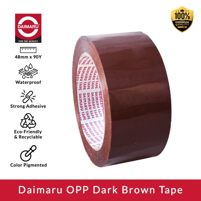 TERPERCAYA Daimaru OPP Tape Dark Brown Color 48mm x 90 Yard Lakban Plastik Coklat Tua