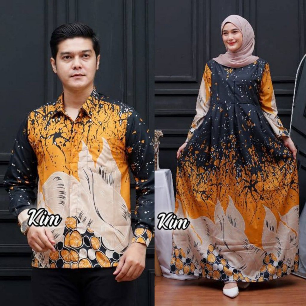 Harga Sepasang Gamis Batik Couple Jumbo Batik Couple Pasangan Suami Istri Sarimbit Modern 02 HARGA