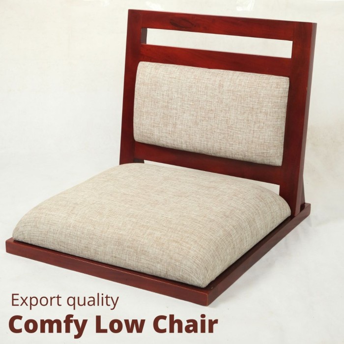 PREMIUM ZAISU Kursi Lesehan Low Chair Tatami Kualitas Ekspor Jepang Furniture Kayu Washitsu Santai