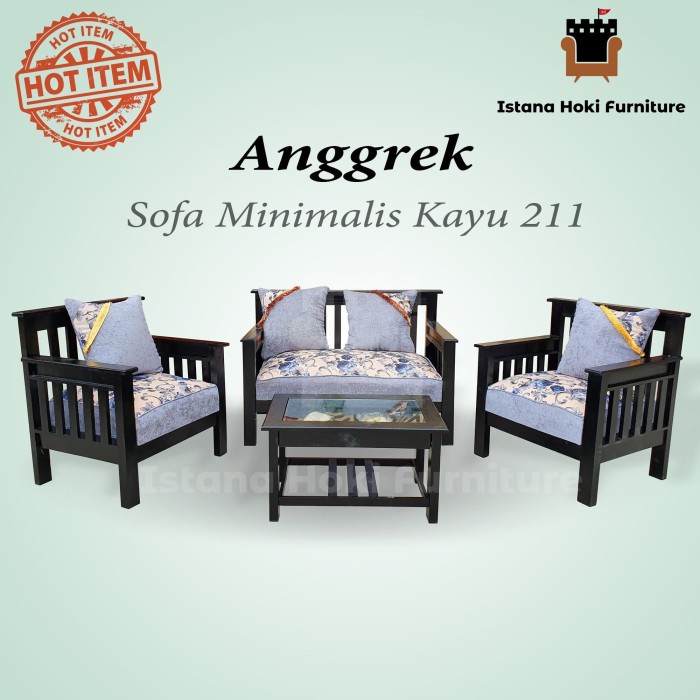 PREMIUM PROMO FREE ONGKIR  SOFA TAMU MINIMALIS 211 / SOFA KAYU 211 MEJA PASIR