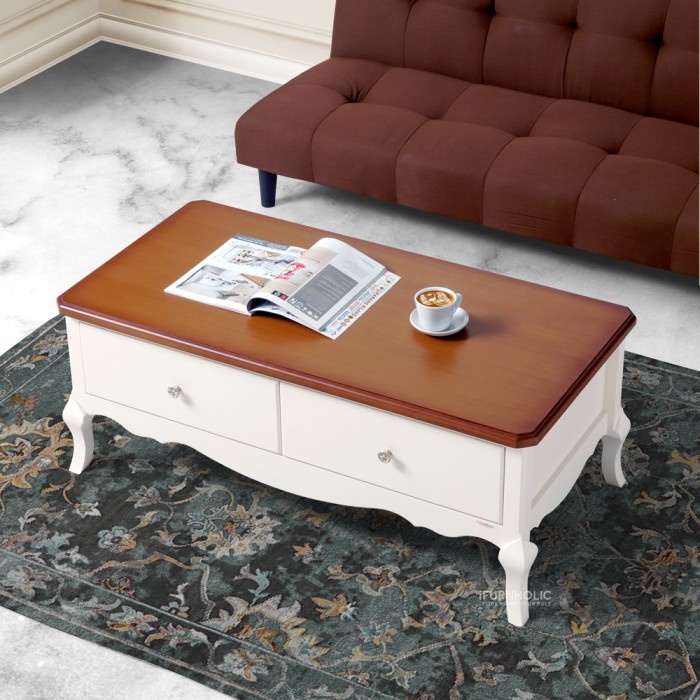 PREMIUM iFURNHOLIC Baroque Sofa Table I Meja Tamu Klasik I Meja Sofa Kayu