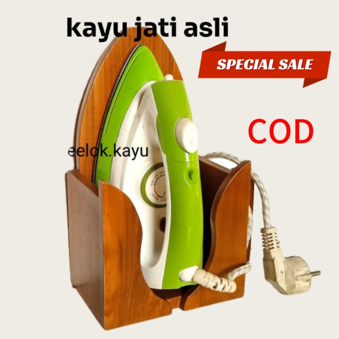 PREMIUM rak setrika dinding kayu jati,wadah setrika,tempat setrika kayu jati