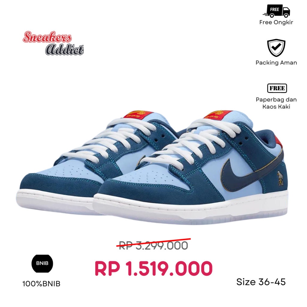 Sepatu Sneakers Nike Sb Dunk Low Pro Blue Why So Sad 100% Bnib Original Global Market