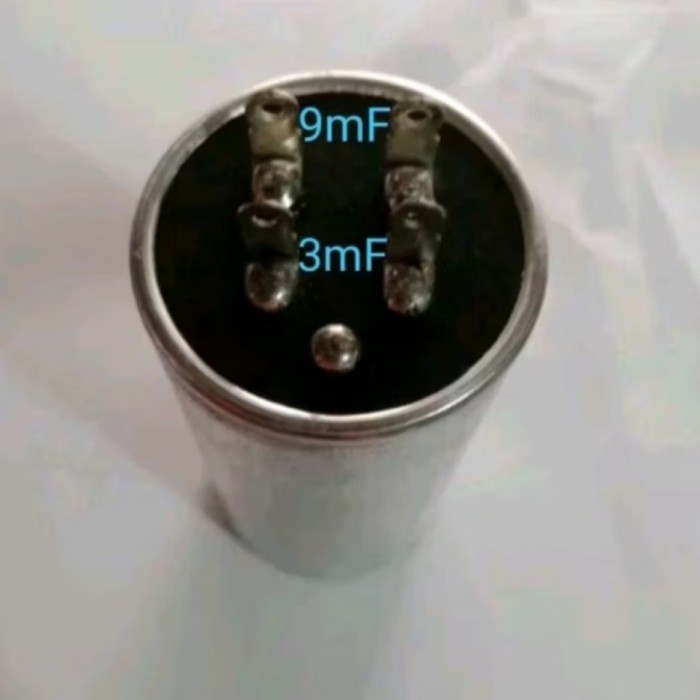 Kapasitor Double Mesin Cuci Toshiba Bicai CBB60 9 + 3 mf Original