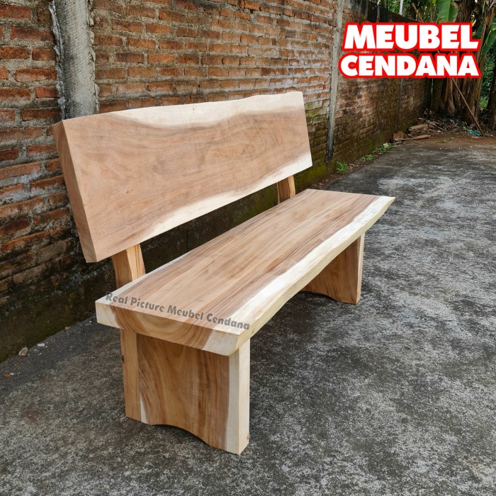 PREMIUM Kursi taman kursi bangko bale bale kayu utuh trembesi tanpa sambungan