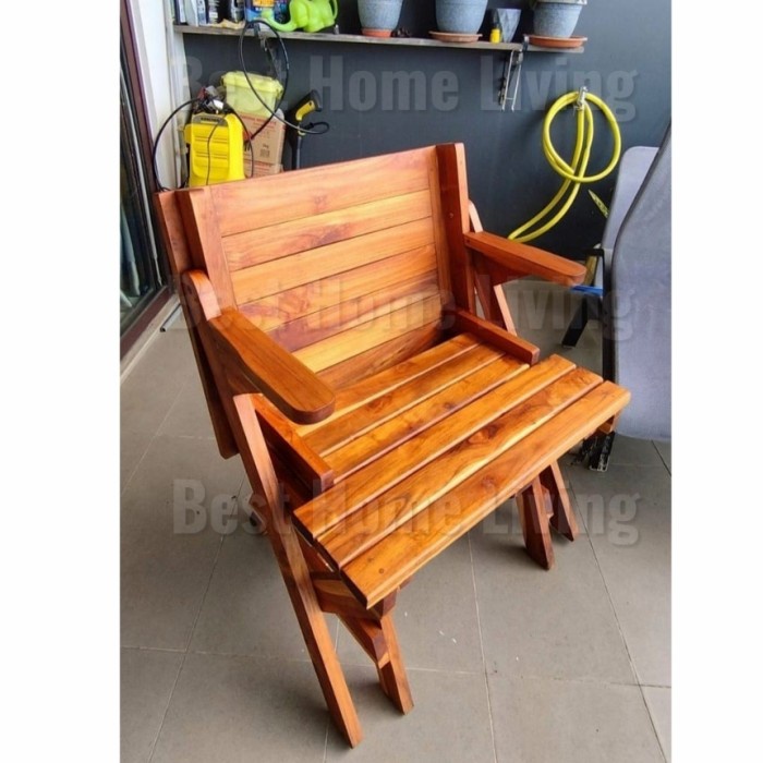 PREMIUM Kursi Meja Lipat Magic Mini Kayu jati untuk Taman Resto Cafe Outdoor