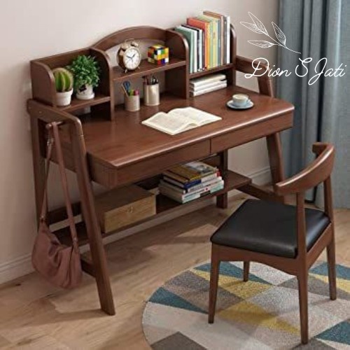 PREMIUM Meja Belajar / Meja Kerja / Meja Komputer Kayu Jati
