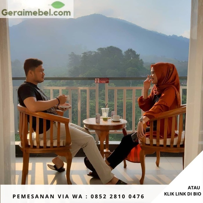 PREMIUM SET MEJA KURSI TERAS MINIMALIS KURSI TERAS KAYU JATI MINIMALIS JEPARA