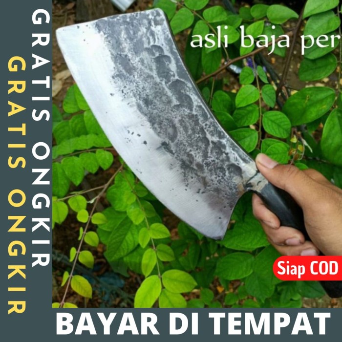 PREMIUM Pisau Cacah Tulang Kambing Sapi - Golok Cincang Daging Ayam - Bladok