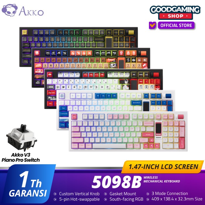 Akko 5098B Wireless Mechanical Gaming Keyboard TFT LCD Screen