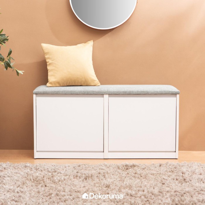 DEKORUMA KEIJI RAK SEPATU LAYER PUFF DENGAN TEMPAT DUDUK / BENCH