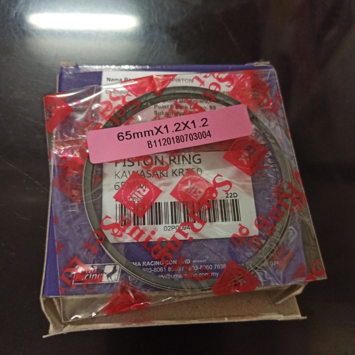 Piston Ring Ninja KR150 Uma Racing 65mm