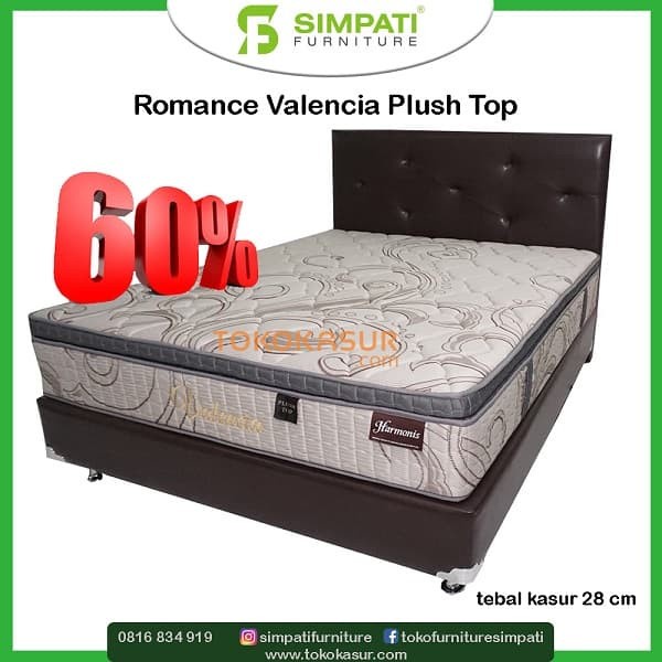 Springbed Romance Uk 120X200 Valencia Plushtop Matras Only 28Cm