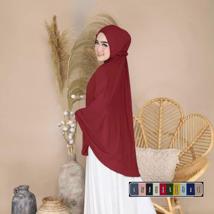 Khimar Jumbo Renda Karet Puan Maharani Jumbo / Jilbab Tali / Khimar Syari / Khimar Non Pet Best