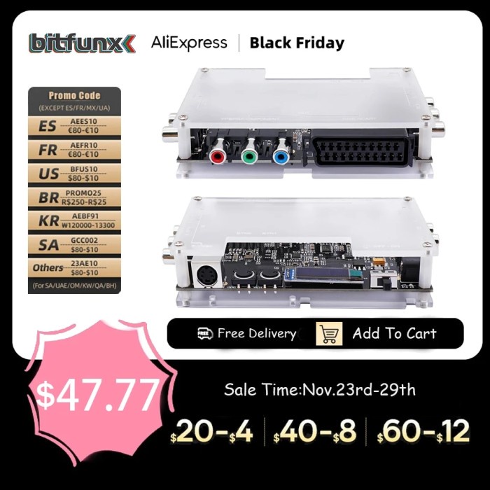 BitFunx OSSC Add-on Board Linedouble And Smoothing Mode With
