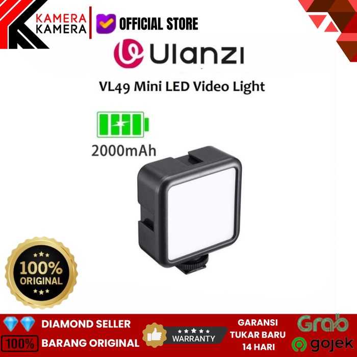 Ulanzi VL-49 VL 49 vl49 Lampu LED Mini Video Light RECHARGEABLE