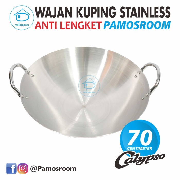 Calypso Wajan Kuali 70 cm Penggorengan Stainless Steel Ukuran 70cm