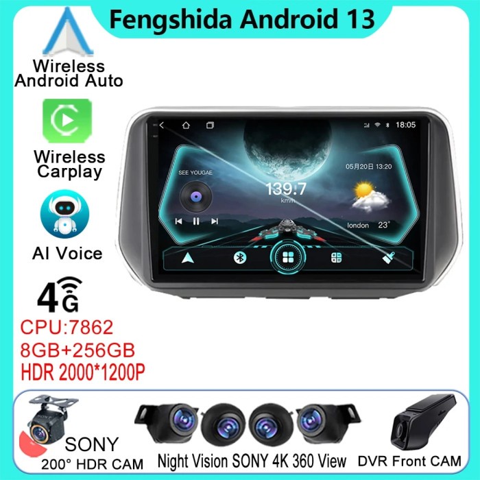 Car Radio For Hyundai santa fe 2019 - 2020 Android Auto Multimedia