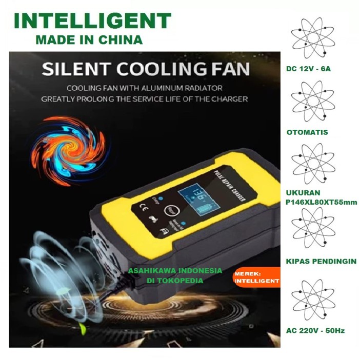 Unik Intelligent Fast Charger Accu Cas Aki Mobil Motor Charger Aki Otomatis