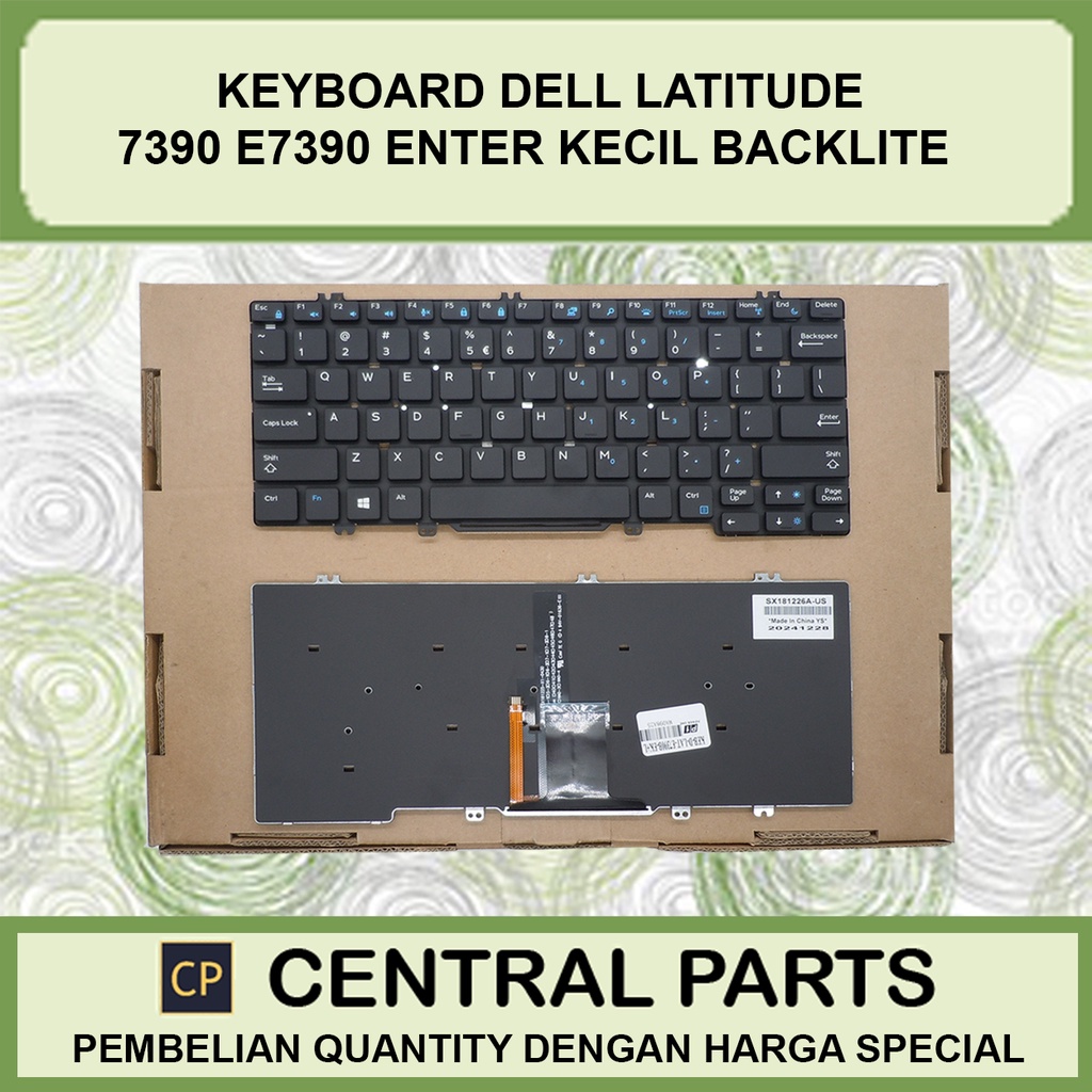 Keyboard Dell Latitude 7390 E7390 Enter Kecil Backlite