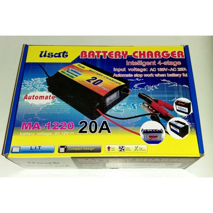 Terhemat Charger Battery / Charger Aki Otomatis 20A /12Volt