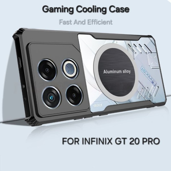 Case Cooling Infinix Gt 20 Pro / Gt 10 Pro 5G Casing Gaming Magsafe Fan Heat Wireless Charger Ready