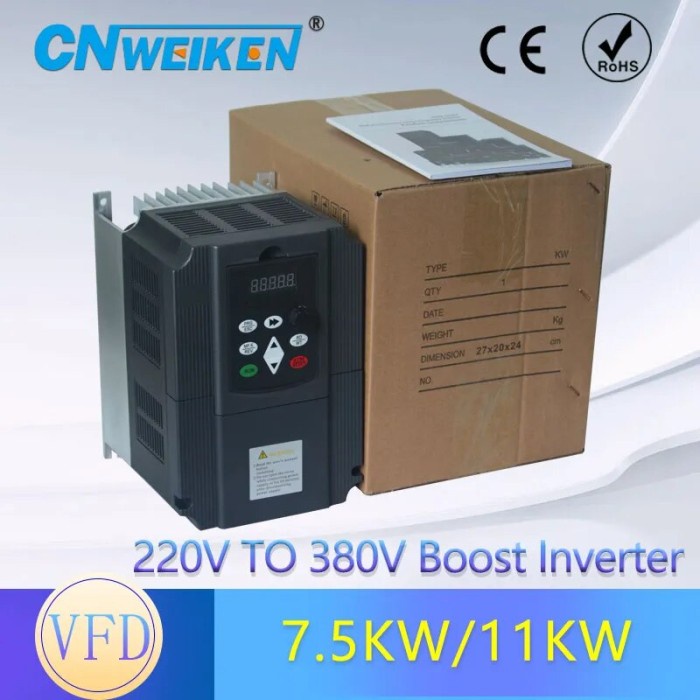 VFD Ac drive 11KW V/F Inverter 220V Single-Phase Input to 3-Phase