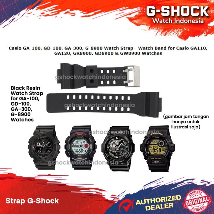 PREMIUM Tali Strap G-Shock GA-100 GA100 GA-110 GA110 GA-120 GD-100 Original Watch Black Jam