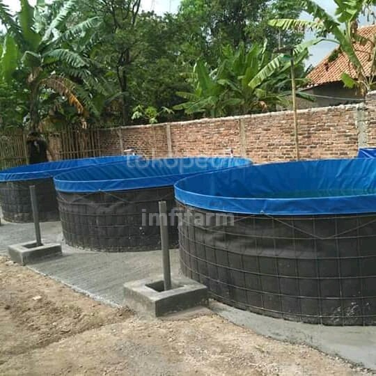 PREMIUM Kolam Bundar D5 T1 FullSet, Terpal Orchid (Khusus Pulau Jawa)