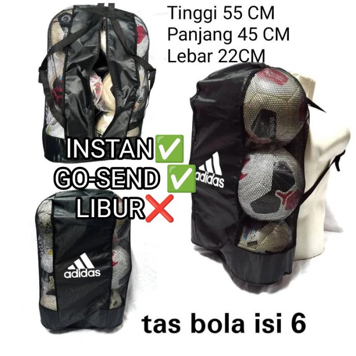 PREMIUM TAS BOLA JARING KERANJANG BOLA SOCCER FUTSAL BASKET ISI 6