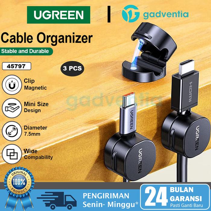 

UGREEN Magnetic Cable Cord Organizer Protector Penjepit Pelindung Kabel Magnet Multifungsi isi 3pcs