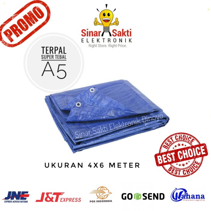 PREMIUM Terpal plastik Super Tebal A5 4x6 Terpal Truck Warung Tenda Lesehan