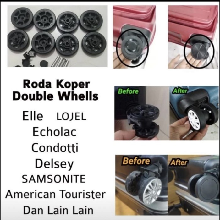 RODA KOPER PENGGANTI DOUBLE WHEEL REPLACEMENT LOJEL DELSEY