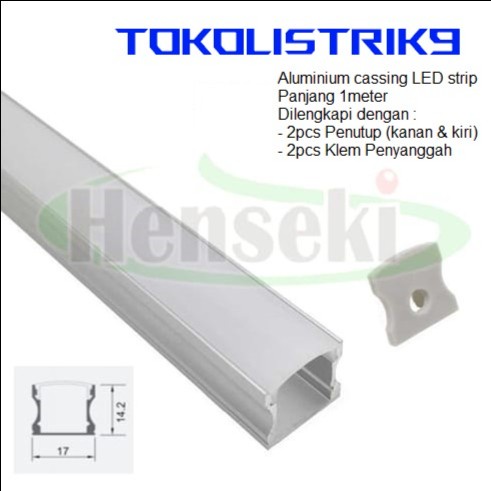 Housing LED Strip Aluminium/Casing LED Strip Aluminium Model U Kecil