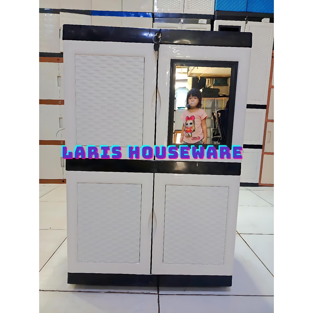 Paling Dicari LEMARI PLASTIK LEMARI PAKAIAN PLASTIK SUSUN KACA KUNCI Hari Ini Saja