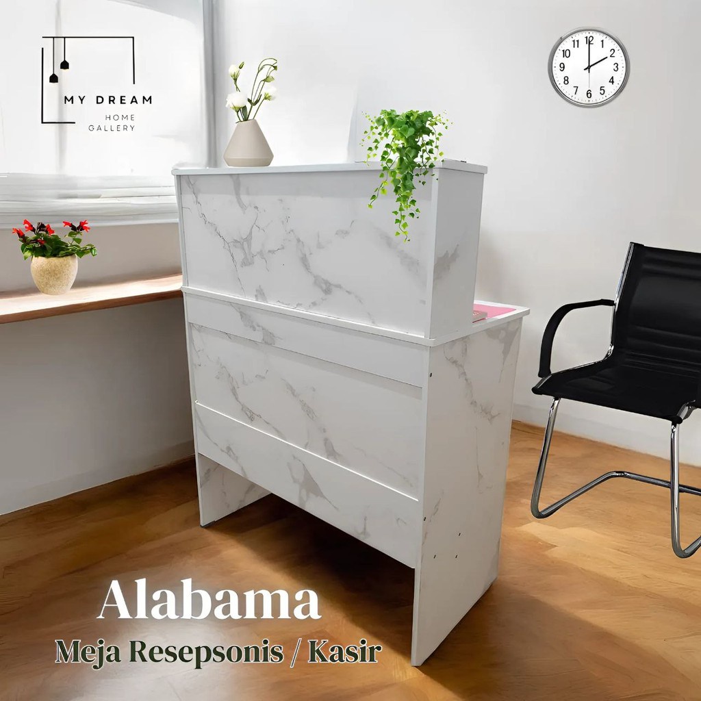 Terlaris Alabama Meja Kasir 80 x 40 Meja Resepsionis Meja Kantor Minimalis Estetik Multifungsi