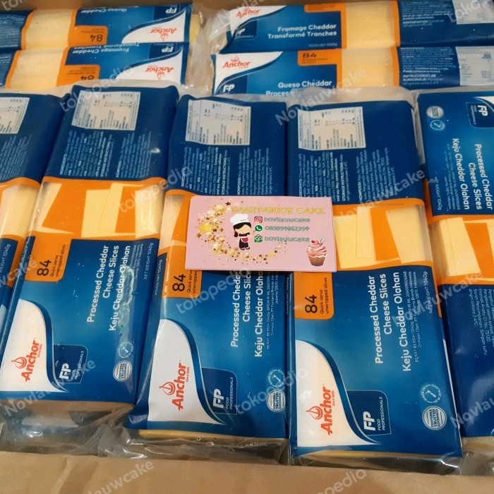 

keju leleh anchor cheddar cheese slices/ anchor red cheddar 84 slice