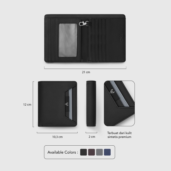 Vona Yara Medium Wallet - Dompet 3/4 Pria Wanita Waterproof