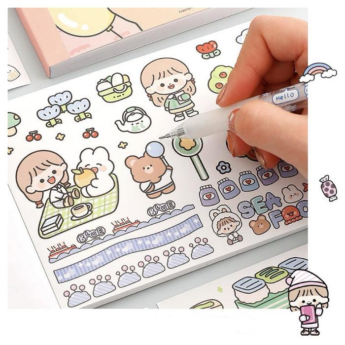 

Buku Stiker 50 Lembar Sticker Belum Cutting Karakter Kartun Lucu