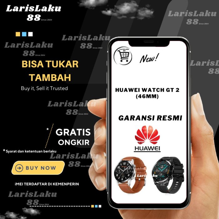 Huawei Smart Watch GT 2 46mm Classic GT2 46mm Stainless Resmi-Brown