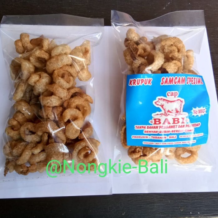 

BARANG TERLARIS Krupuk Samcam Special Cap Babi 200gr khas Bali
