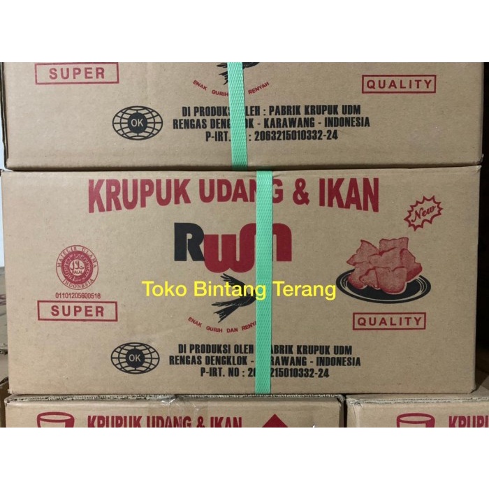 

BARANG TERLARIS Kerupuk / Krupuk Udang Ikan RWM Walet Mede 1 Dus Karton 5kg RUM 5 kilo