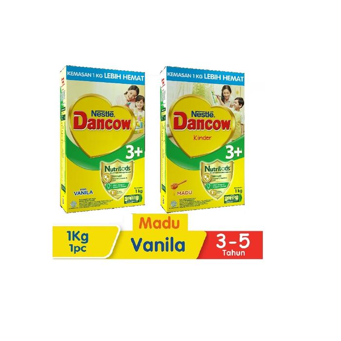 Barang Terlaris Susu Dancow 3+ Vanila Madu 1Kg / Dancow 3 Vanila 1000Gr / Dancow 3 Madu Vanila 1Kg