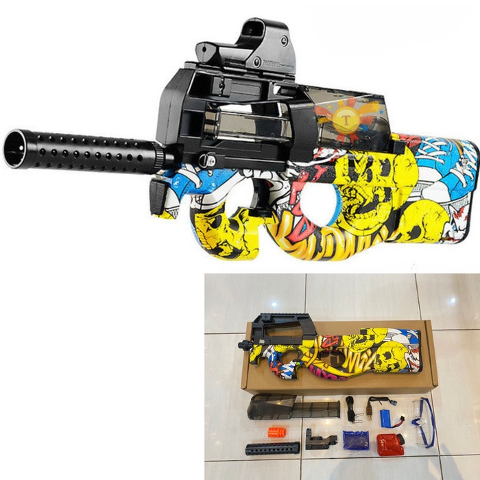 BARANG TERLARIS Mainan Anak Water Gel Blaster Type P90 Graffiti