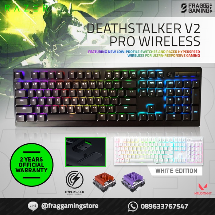 Razer DeathStalker V2 Pro White Wireless Mechanical Keyboard