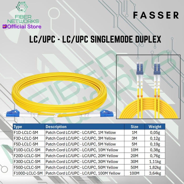 

Patch Cord Fiber Optic LC/UPC-LC/UPC Single Mode Duplex - 5 Meter